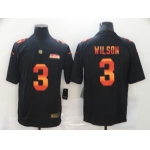 Men's Seattle Seahawks #3 Russell Wilson Black Red Orange Stripe Vapor Limited Nike NFL Jersey