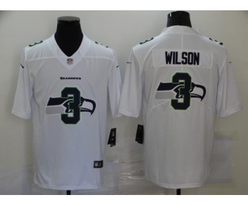 Men's Seattle Seahawks #3 Russell Wilson White 2020 Shadow Logo Vapor Untouchable Stitched NFL Nike Limited Jersey