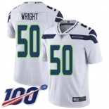 Men's Seattle Seahawks #50 K.J. Wright White Football Road Untouchable 100th Season Limited Jersey