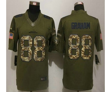 Men's Seattle Seahawks #88 Jimmy Graham Green Salute to Service 2015 NFL Nike Limited Jersey