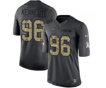 Men's Seattle Seahawks #96 Cortez Kennedy Black Anthracite 2016 Salute To Service Stitched NFL Nike Limited Jersey