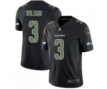 Nike Seahawks #3 Russell Wilson Black Men's Stitched NFL Limited Rush Impact Jersey