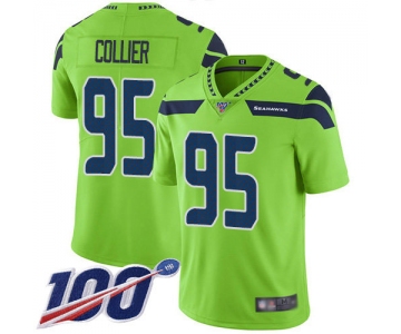 Nike Seahawks #95 L.J. Collier Green Men's Stitched NFL Limited Rush 100th Season Jersey