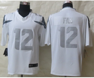 Nike Seattle Seahawks #12 Fan Platinum White Limited Jersey