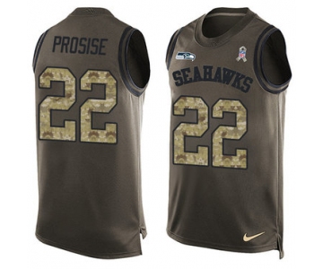 Nike Seattle Seahawks #22 C. J. Prosise Green Men's Stitched NFL Limited Salute To Service Tank Top Jersey