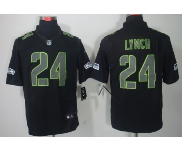 Nike Seattle Seahawks #24 Marshawn Lynch Black Impact Limited Jersey