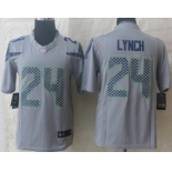 Nike Seattle Seahawks #24 Marshawn Lynch Gray Limited Jersey