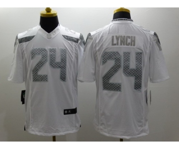 Nike Seattle Seahawks #24 Marshawn Lynch Platinum White Limited Jersey