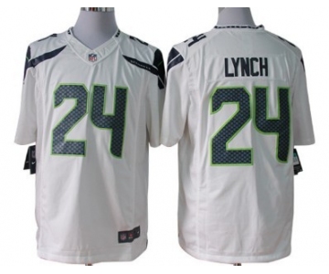Nike Seattle Seahawks #24 Marshawn Lynch White Limited Jersey