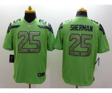 Nike Seattle Seahawks #25 Richard Sherman Green Limited Jersey