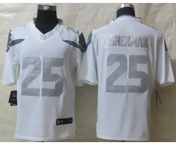 Nike Seattle Seahawks #25 Richard Sherman Platinum White Limited Jersey