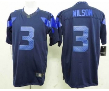 Nike Seattle Seahawks #3 Russell Wilson Drenched Limited Blue Jersey