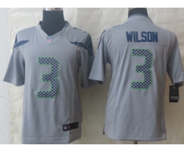Nike Seattle Seahawks #3 Russell Wilson Gray Limited Jersey