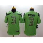 Nike Seattle Seahawks #3 Russell Wilson Green Limited Jersey