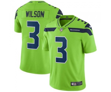 Nike Seattle Seahawks #3 Russell Wilson Green Men's Stitched NFL Limited Rush Jersey