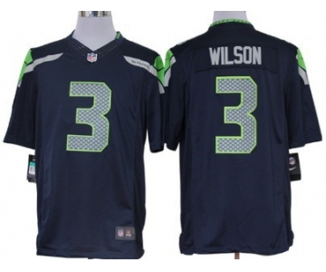 Nike Seattle Seahawks #3 Russell Wilson Navy Blue Limited Jersey