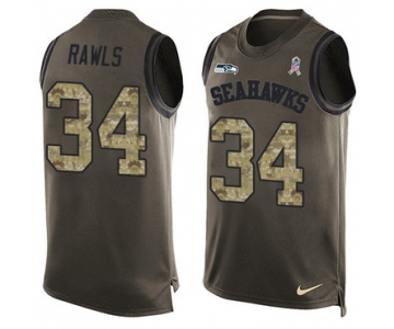 Nike Seattle Seahawks #34 Thomas Rawls Green Men's Stitched NFL Limited Salute To Service Tank Top Jersey