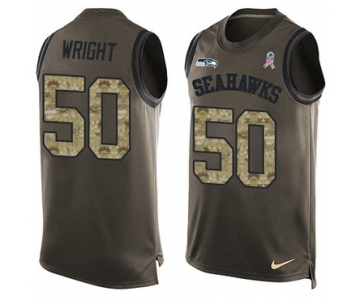 Nike Seattle Seahawks #50 K.J. Wright Green Men's Stitched NFL Limited Salute To Service Tank Top Jersey