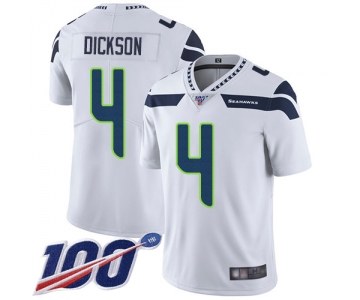 Seahawks #4 Michael Dickson White Men's Stitched Football 100th Season Vapor Limited Jersey