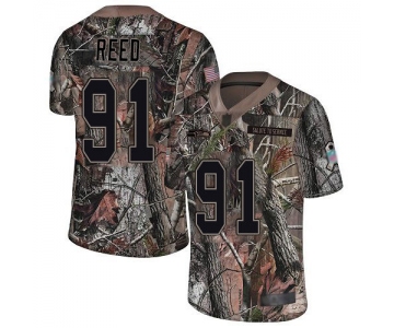 Seahawks #91 Jarran Reed Camo Men's Stitched Football Limited Rush Realtree Jersey