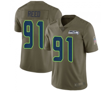 Seahawks #91 Jarran Reed Olive Men's Stitched Football Limited 2017 Salute to Service Jersey