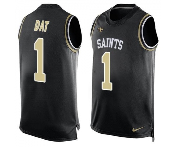 Men's New Orleans Saints #1 Who Dat Black Hot Pressing Player Name & Number Nike NFL Tank Top Jersey