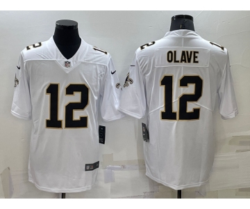 Men's New Orleans Saints #12 Chris Olave White 2022 Vapor Untouchable Stitched NFL Nike Limited Jersey
