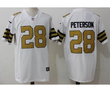 Men's New Orleans Saints #28 Adrian Peterson White 2016 Color Rush Stitched NFL Nike Limited Jersey