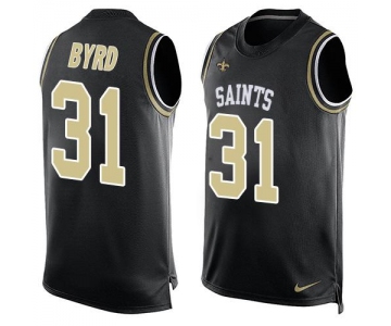 Men's New Orleans Saints #31 Jairus Byrd Black Hot Pressing Player Name & Number Nike NFL Tank Top Jersey