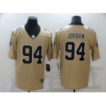 Men's New Orleans Saints #94 Cameron Jordan Gold 2019 Inverted Legend Stitched NFL Nike Limited Jersey