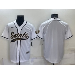 Men's New Orleans Saints Blank Grey Stitched Cool Base Nike Baseball Jersey