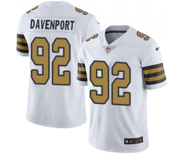 Men's Nike Saints #92 Marcus Davenport White Color Rush Limited Jersey
