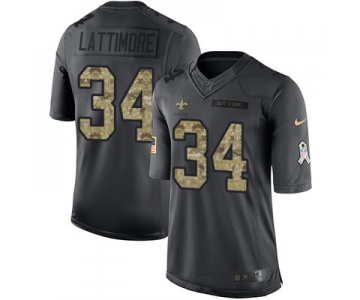 Nike New Orleans Saints #34 Marshon Lattimore Black Men's Stitched NFL Limited 2016 Salute To Service Jersey