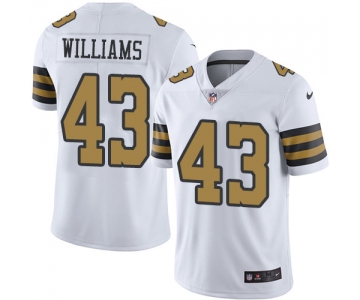 Nike New Orleans Saints #43 Marcus Williams White Men's Stitched NFL Limited Rush Jersey