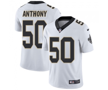 Nike New Orleans Saints #50 Stephone Anthony White Men's Stitched NFL Vapor Untouchable Limited Jersey