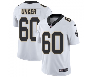 Nike New Orleans Saints #60 Max Unger White Men's Stitched NFL Vapor Untouchable Limited Jersey