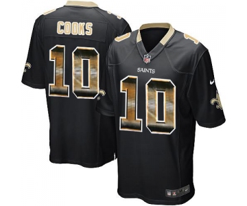 Nike Saints #10 Brandin Cooks Black Team Color Men's Stitched NFL Limited Strobe Jersey