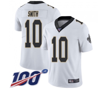 Nike Saints #10 Tre'Quan Smith White Men's Stitched NFL 100th Season Vapor Limited Jersey