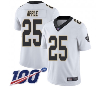 Nike Saints #25 Eli Apple White Men's Stitched NFL 100th Season Vapor Limited Jersey