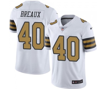 Nike Saints #40 Delvin Breaux White Men's Stitched NFL Limited Rush Jersey