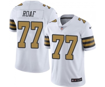 Nike Saints #77 Willie Roaf White Men's Stitched NFL Limited Rush Jersey