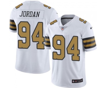 Nike Saints #94 Cameron Jordan White Men's Stitched NFL Limited Rush Jersey