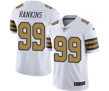 Nike Saints #99 Sheldon Rankins White Men's Stitched NFL Limited Rush Jersey