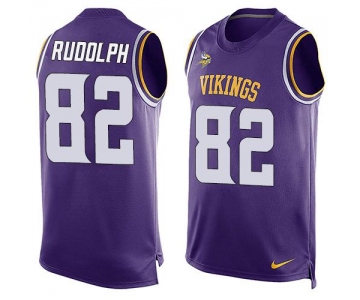 Men's Minnesota Vikings #82 Kyle Rudolph Purple Hot Pressing Player Name & Number Nike NFL Tank Top Jersey