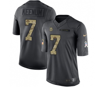Men's Nike Minnesota Vikings #7 Case Keenum Limited Black 2016 Salute to Service NFL Jersey