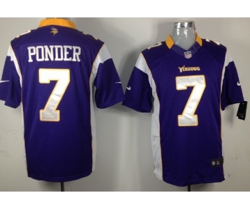 Nike Minnesota Vikings #7 Christian Ponder Purple Limited Jersey