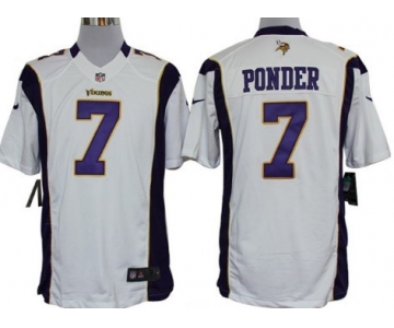 Nike Minnesota Vikings #7 Christian Ponder White Limited Jersey