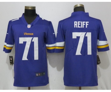 Nike Minnesota Vikings 71 Riley Reiff Purple Vapor Untouchable Limited Jersey