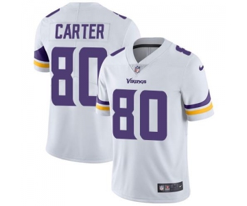 Nike Minnesota Vikings #80 Cris Carter White Men's Stitched NFL Vapor Untouchable Limited Jersey