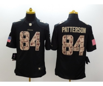 Nike Minnesota Vikings #84 Cordarrelle Patterson Salute to Service Black Limited Jersey